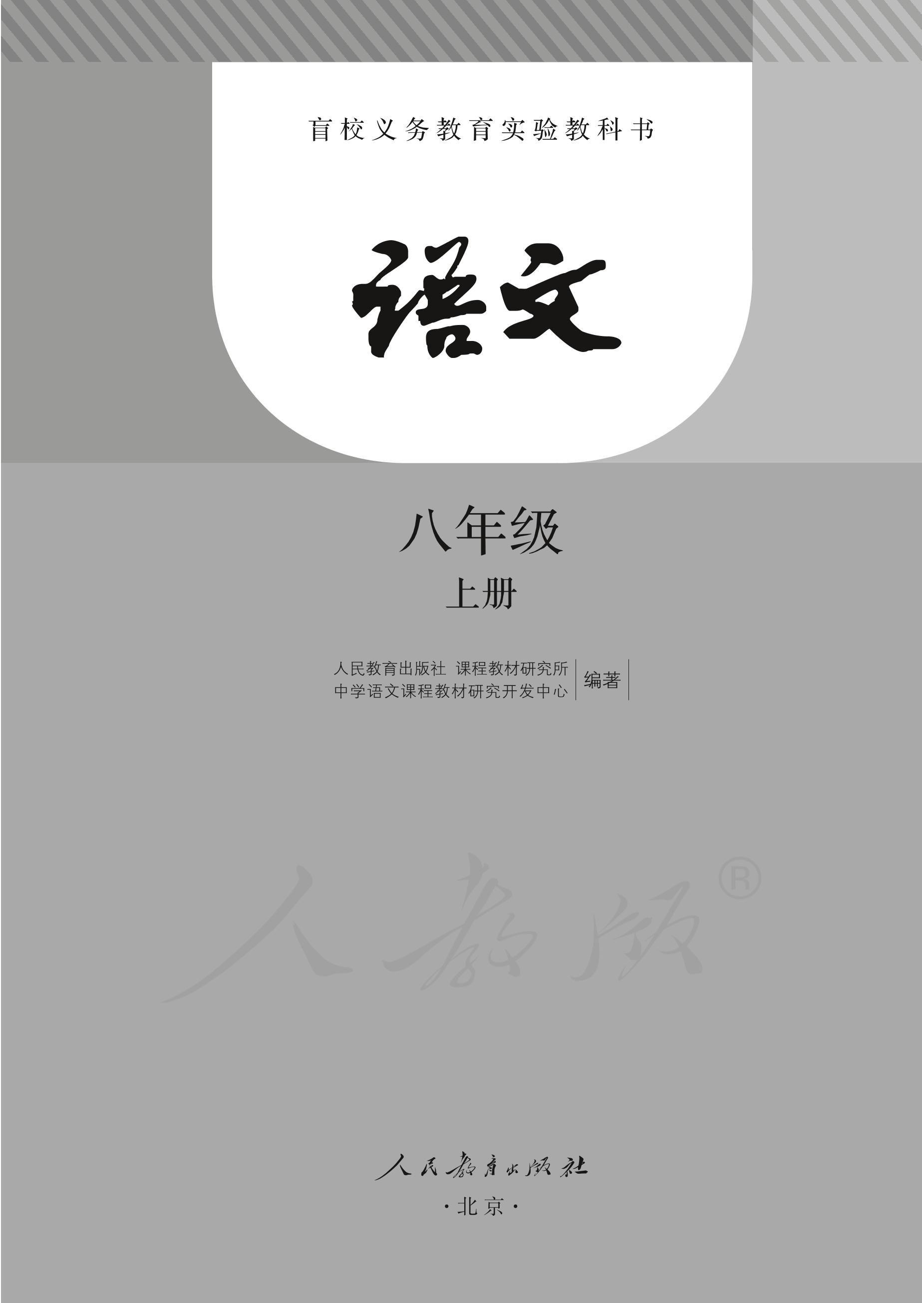 盲校義務教育實驗教科書語文八年級上冊電子課本PDF高清下載